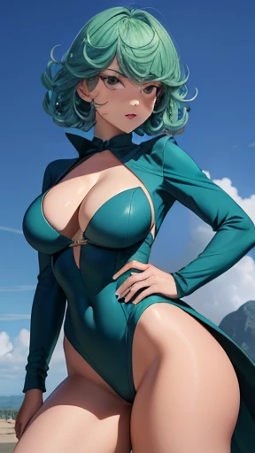(melhor qualidade,8k,32k,obra-prima,hiper HD:1.3),cabelo verde,1 de peito gigante,corpos perfeitos,Rosto super detalhado,foto do busto,seios muito pequenos,cabelo preto,roupas verdes,close da parte superior do corpo,Traje ombro a ombro