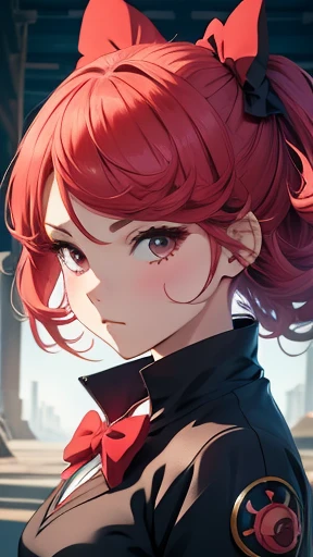 anime girl with red hair and a bow in her hair, retrato realista kawaii, Guweiz, magical girl portrait, personagem fofo, estilo de arte fofo, estilo de arte anime moe, maple story character art, retrato fofo, retrato fofo de garota anime, retrato de um pequeno personagem, artwork in the style of Guweiz, arte inicial anime 