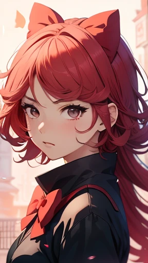 anime girl with red hair and a bow in her hair, retrato realista kawaii, Guweiz, magical girl portrait, personagem fofo, estilo de arte fofo, estilo de arte anime moe, maple story character art, retrato fofo, retrato fofo de garota anime, retrato de um pequeno personagem, artwork in the style of Guweiz, arte inicial anime