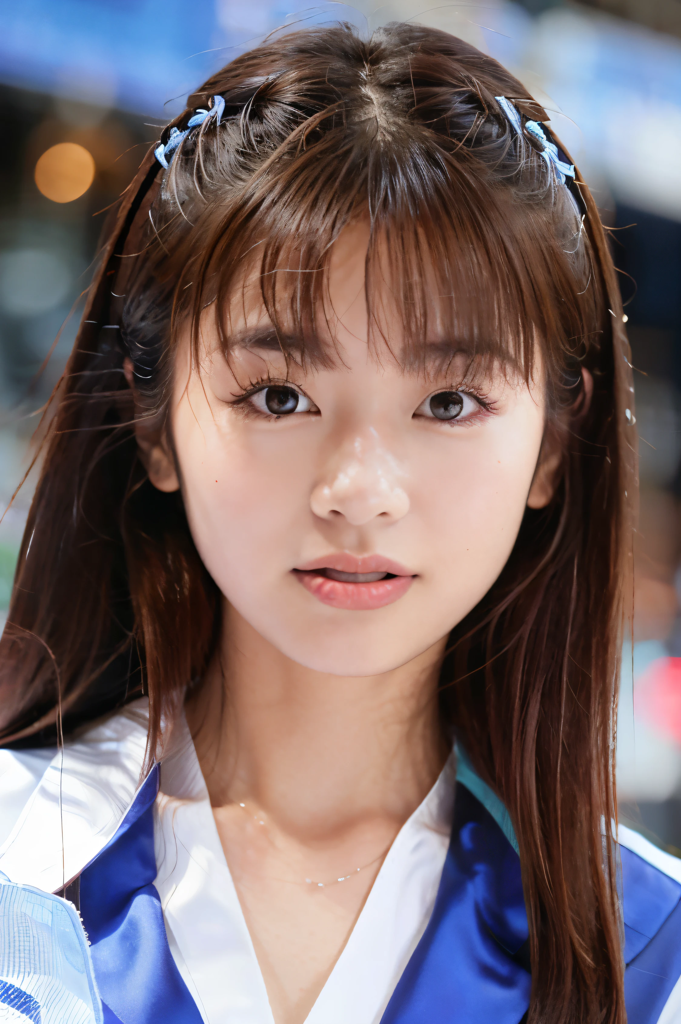 (highest resolution, clear_Image 1.2) 、(Beautiful girl with golden ratio face)、(19 year old girl)、(very vivid eyes、wolf eyes 1.2)、wonderful, high detail, lip gloss、very beautiful girl、 alone, beautiful girl like a model、(long sleeve sailor suit)、(Very fine pleated scarf）, beautiful and detailed eyes, beautifully detailed nose,(lick your tongue)、
