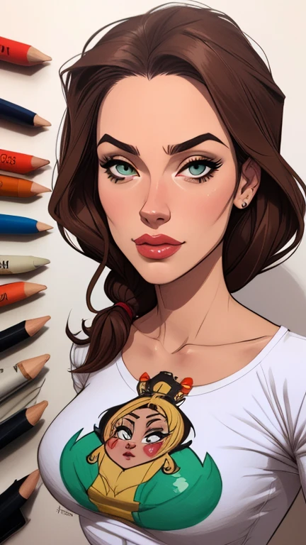 estilo de desenho animado:1.2), brasileiras Imagem de desenho animado de uma mulher , roupas sensuais , garota super fofa, authoritarian would be facial expressioncartoon style illustration, estilo de arte dos desenhos animados, estilo de arte dos desenhos animados, digital illustration style, design de personagens altamente detalhado, arte digital detalhada fofa, City fan art, design de personagem retrato, beautiful digital illustration, retrato de alta qualidade, arte em quadrinhos, retrato do design do personagem, white background Buso without clothes and medium breasts, beautiful and symmetrical body curves