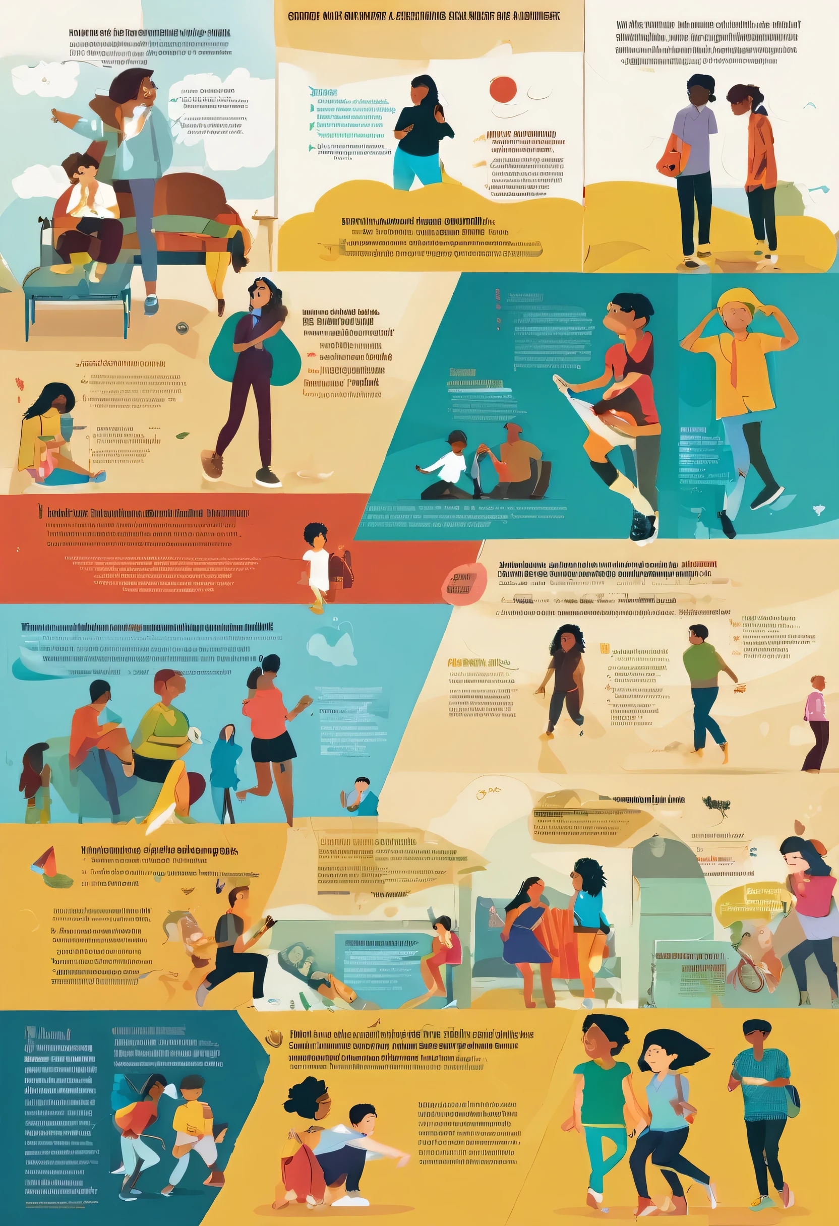 Illustration showing several of the good and bad risky behaviors of adolescents