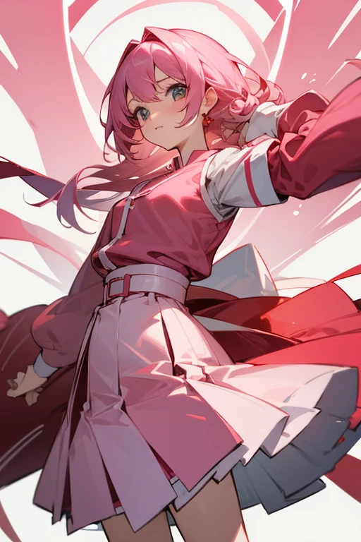 removed sleeve、cute服（Pink and red clothes。white skirt。belt）cute、3×3