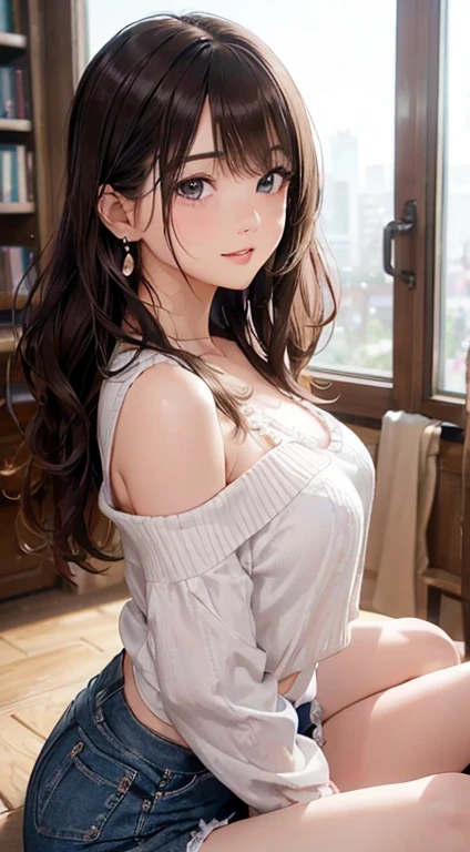 (random pose),(random hairstyle),(Highest image quality,(8K), Ultra-realistic, Best Quality, High quality, High Definition, high quality texture, high detailing, Beautiful detailed, fine detailed, extremely details CG, Detailed texture, realistic representation of face, masterpiece, presence),virgin destroyer sweater,black pantyhose,spread legs