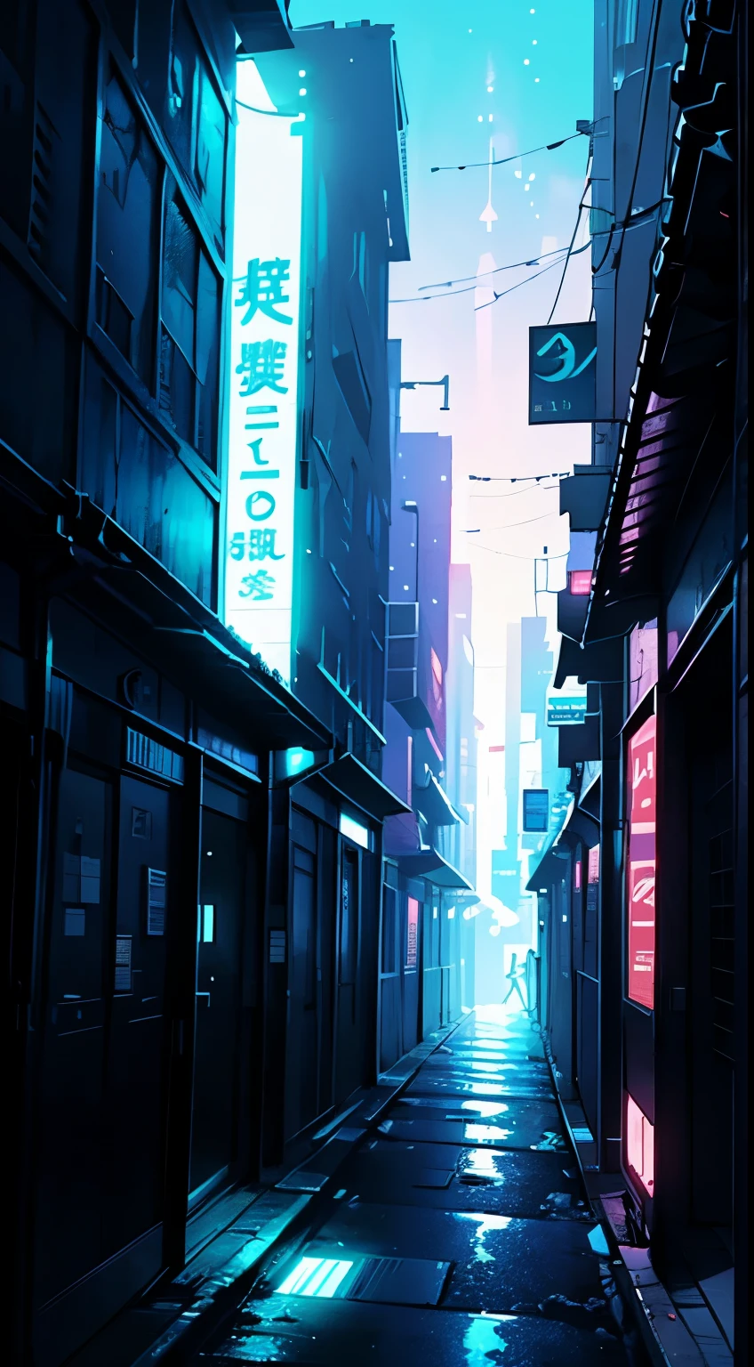 street,one point perspective,(8K anime:1.2), transmit powers,(Epic animation style), With incredible visual effects,(futuristic background),superpower:transmit,forward animation,extraordinary effect,futuristic background,plain background,unmanned,