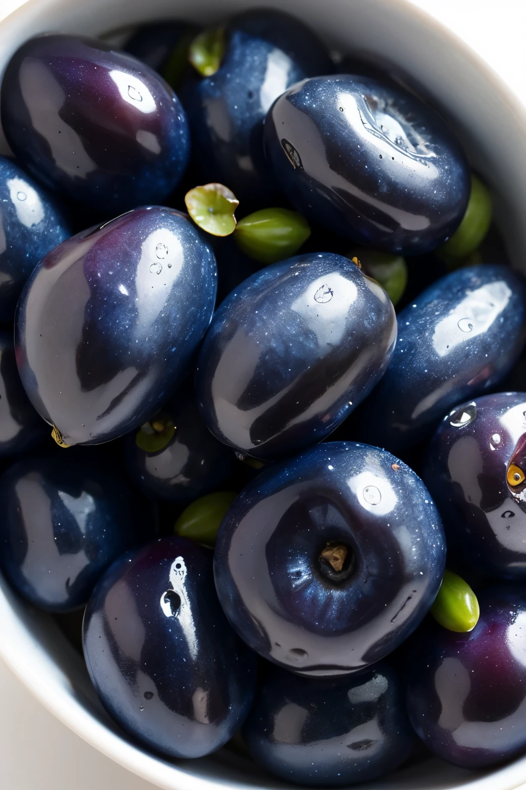 a basket full of black olives