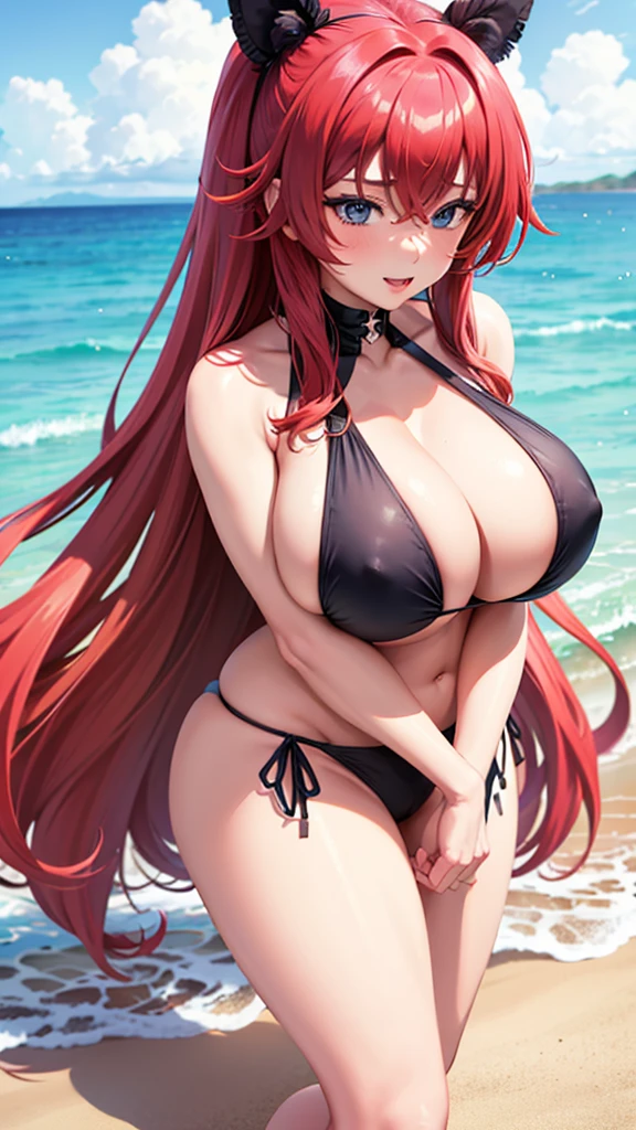 anime girl with big boos on the beach in a bikini, seductive anime girl, oppai, anime best girl, big breasts!, | fine detail anime, blowjob, oppai, oppai proportions, beautiful alluring anime woman, [ 4 k digital art ]!!, attractive anime girl, big breasts!!, with a large breasts, at the beach