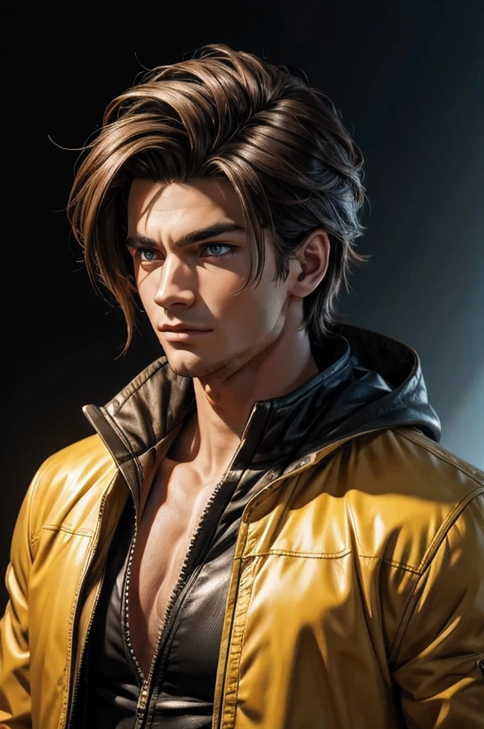 (best quality,4k,8k,highres,masterpiece:1.2),ultra-detailed,(realistic,photorealistic,photo-realistic:1.37),portraits,sharp focus,studio lighting,vivid colors,anime,hand-drawn style,Dragon Ball inspired style,slim build,21-year-old handsome male character,expressive hunter eyes,long glossy hair, pirates clothing style,male gender