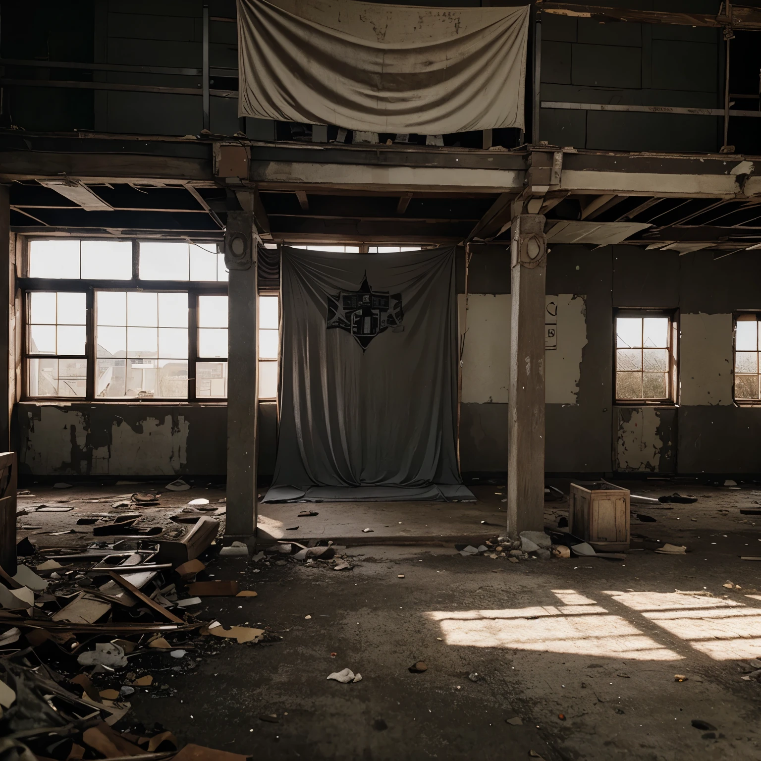 Abandoned kingdom themed gray banner