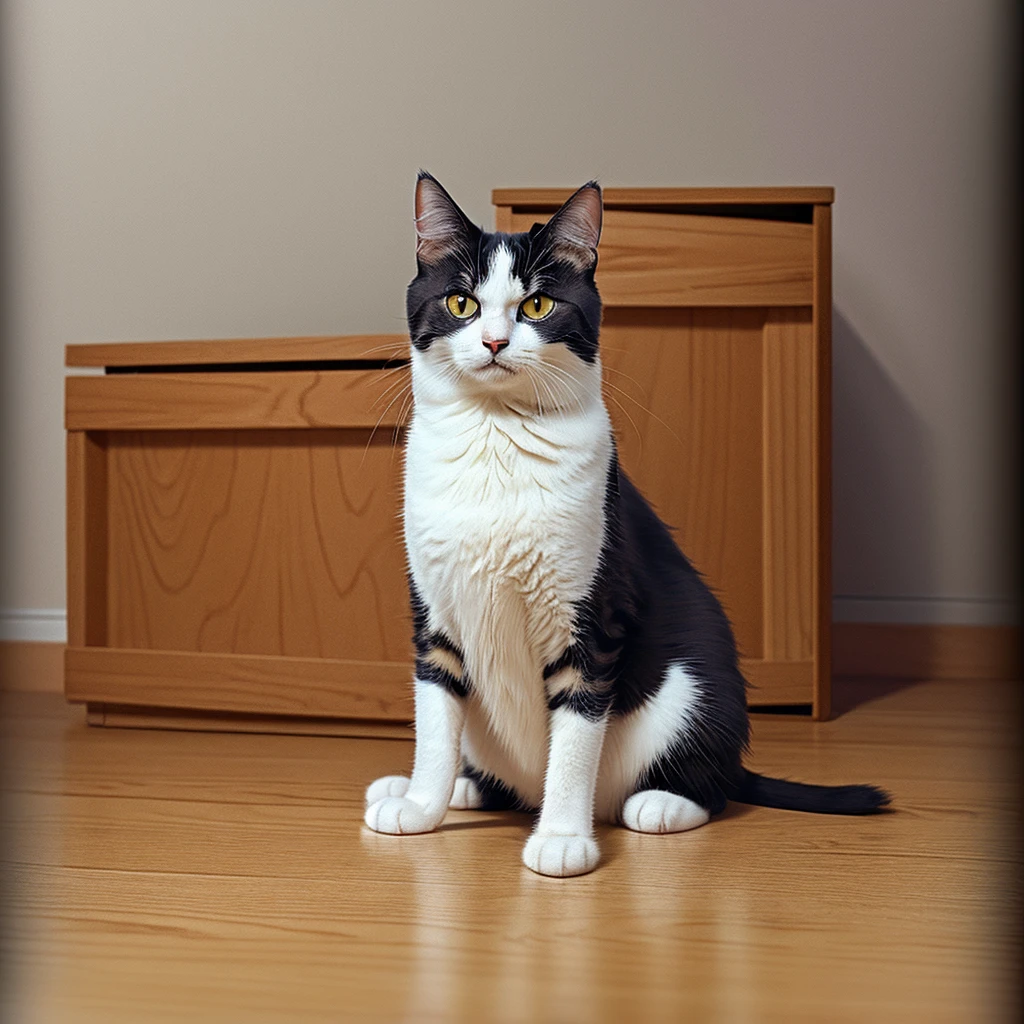 there is a cat that is sitting on the floor looking at the camera, adorable digital painting, cute detailed digital art, ultra realistic illustration, cute digital art, ultrarealistic illustration, realistic illustration, hyperrealistic illustration, ultra realistic picture, realistic anime cat, cat. digital painting, digital painting highly detailed, beautiful digital artwork, hyper realistic illustration, amazing digital art