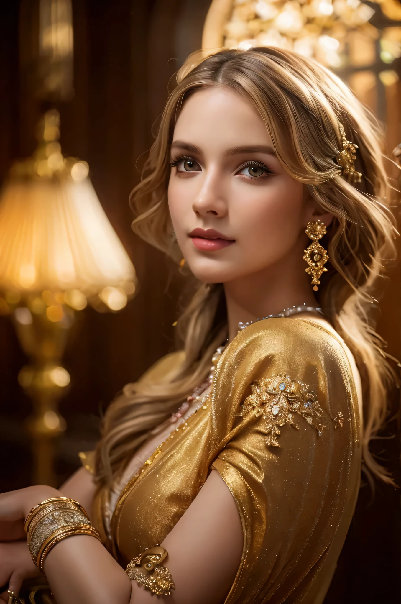woman　gold　mystery　Light　crown