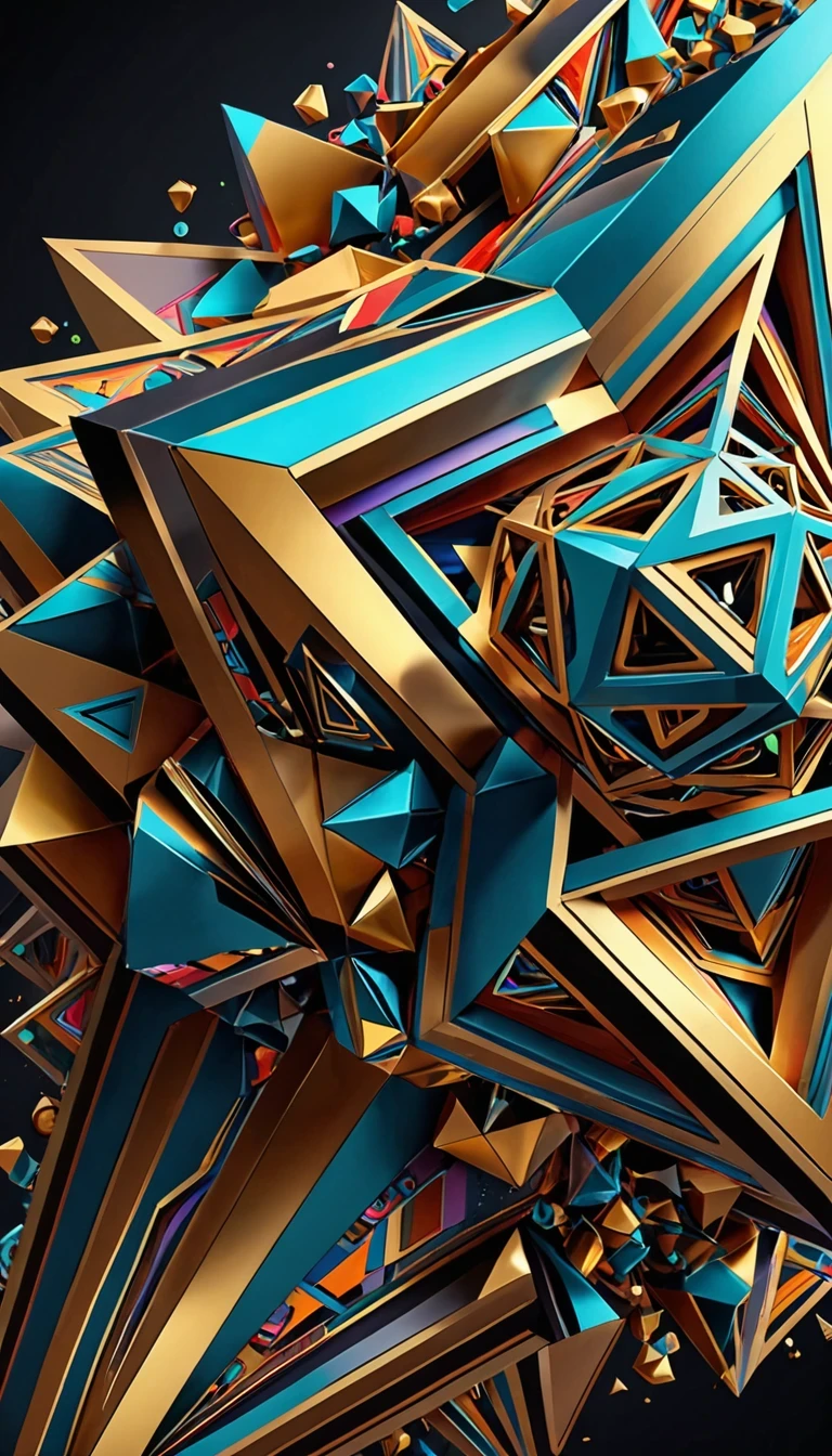 (Masterpiece,hyperdetailed,bestquality), glamourous giant geometric shapes, professional artwork, masterful technique, 8k resolution,