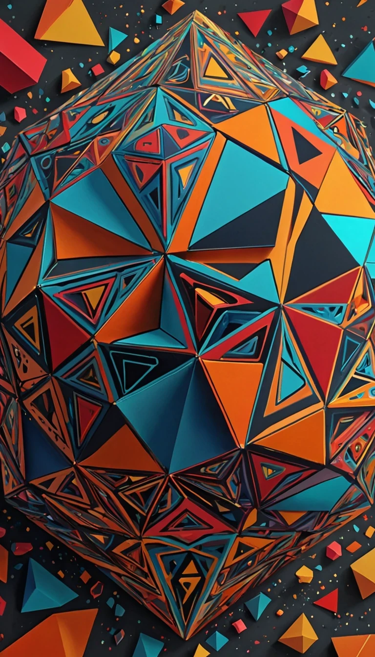 (Masterpiece,hyperdetailed,bestquality), glamourous giant geometric shapes, professional artwork, masterful technique, 8k resolution,
