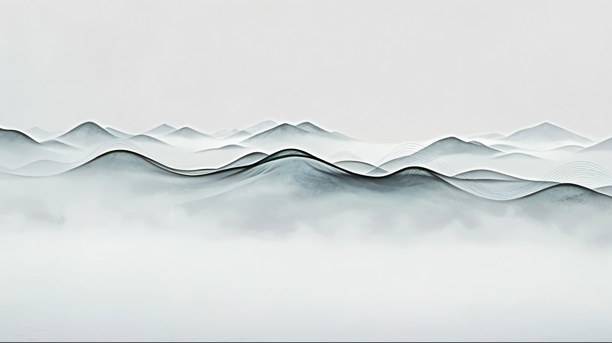 Minimalist composition, (best quality,highres,masterpiece:1.2),ultra-detailed,realistic:1.37,a white wall, a mountain on it, a boat on the water,soft organic abstract,generative art,flowing lines,abstract nature landscape,flowing hills,abstract nature,fluid pipelines,smooth lines,abstract scenery,ethereal landscape,minimalist wallpaper,misty road section,minimal background,generative art,soft waves,berlin noise