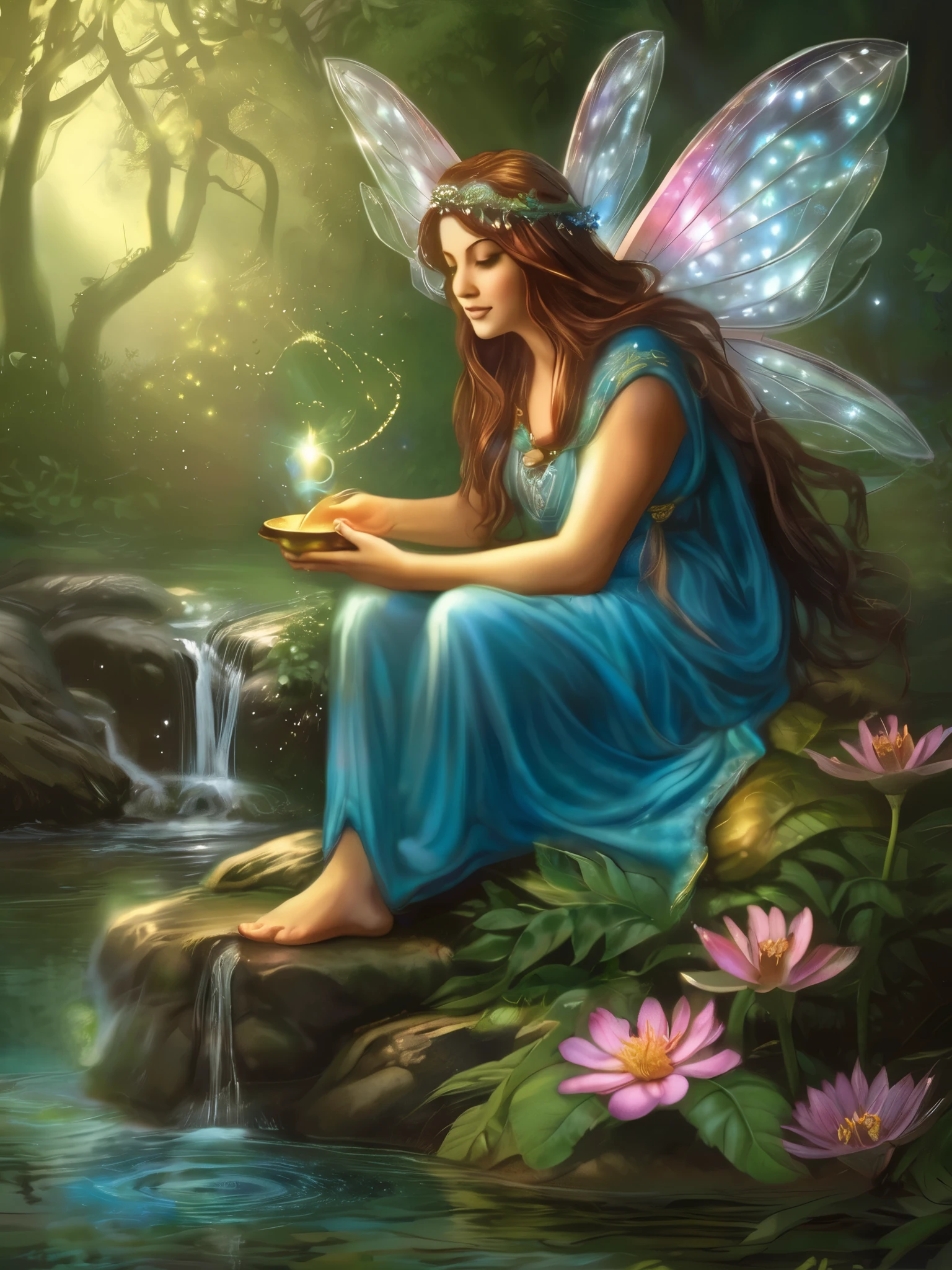 The Fairy Baptist Mother often has magical powers that she uses to protect and support the hero. He can carry multiple talismans, como cristais, Varinhas, or other items of magical significance. It is often accompanied by an aura of peace and wisdom that emanates around you