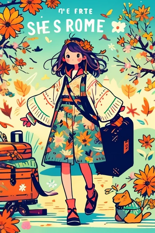 Hermes suitcase,Open the suitcase,Spring appears,summer,autumn,Winter four seasons scene,After closing, the Aiwashi brand logo appears