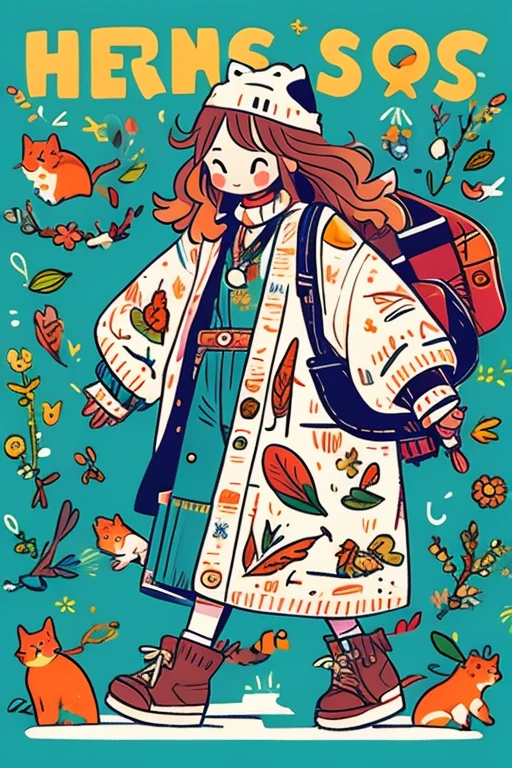 Hermes suitcase，Open the suitcase，Spring appears，summer，autumn，Winter four seasons scene，After closing, the Aiwashi brand logo appears