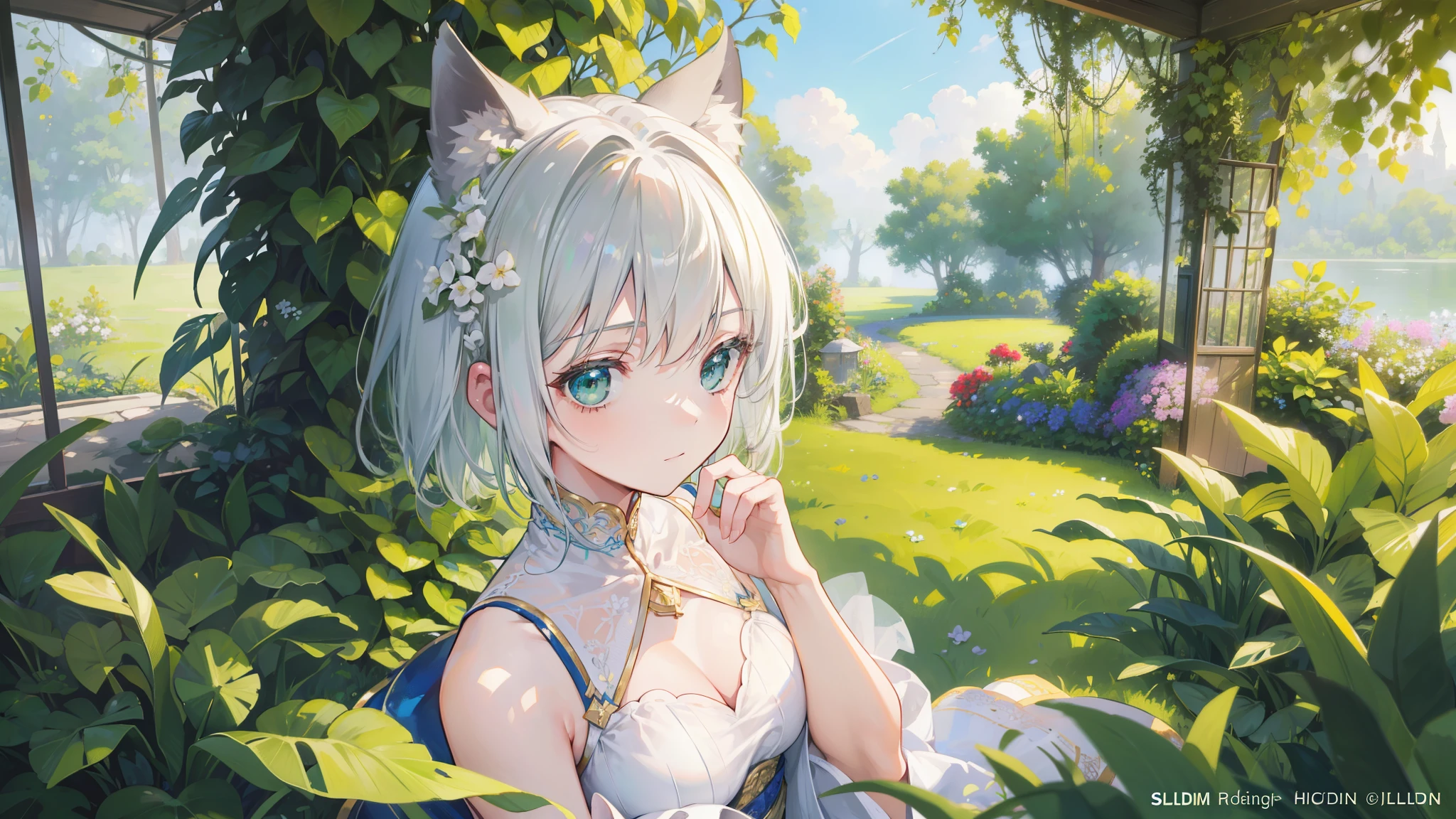 Anime girl lying on grass with legs crossed, White Cat Girl, cute anime catgirl, beautiful anime catgirl, Very Beautiful Anime Cat Girl, Seductive Anime Girl, white - haired fox, attractive cat girl, anime catgirl, white ( Cat ) girl, Anime girl with cat ears, neferpitou, guweiz on pixiv artstation