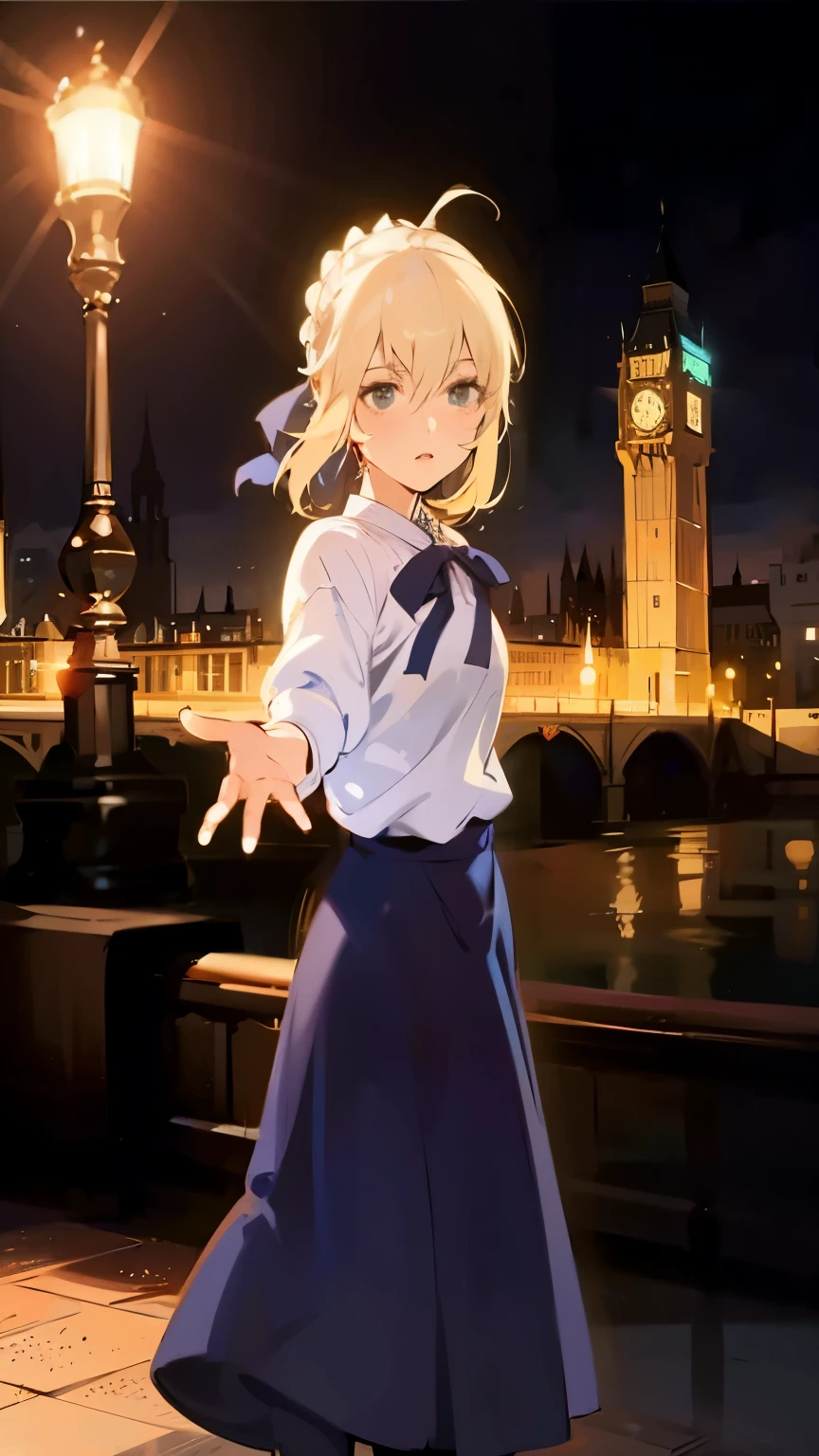 Violet evergarden, gloves, brooch, blur eyes, blonde, loli,  girl