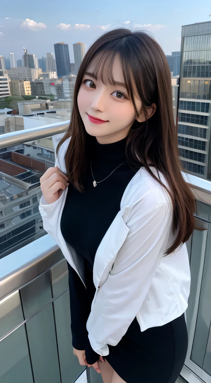 Selfie、Jacket、Light clothing、Laughing、Standing、night、Alley、Very short hair、short、ベリーshortカット、Highest quality, figure, Super detailed, In detail, High resolution, 8k wallpaper, Perfect dynamic composition, Beautiful attention to detail, dress,Medium Hair, Small breasts、Natural color lip, Random sexy poses,smile,24-years-old