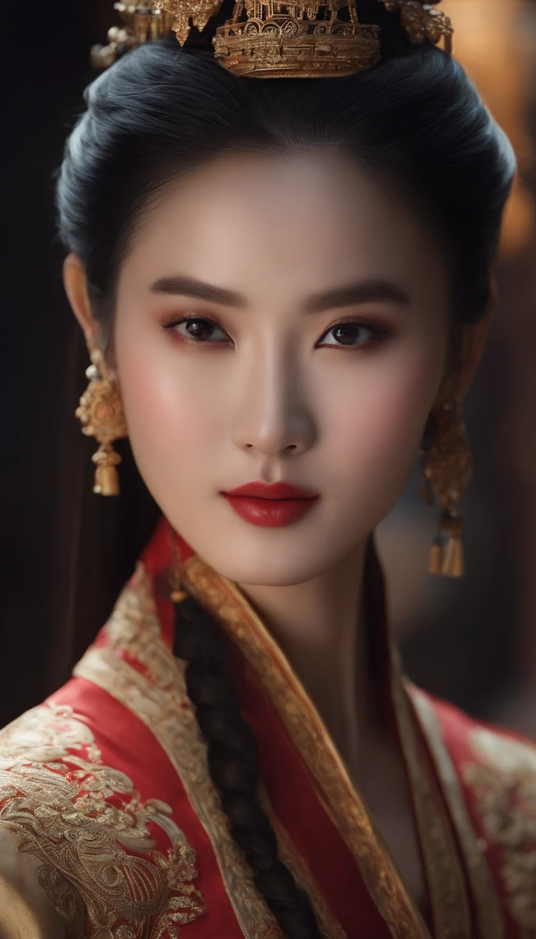Upturned nose,Chinese,Perfect face shape,White skin