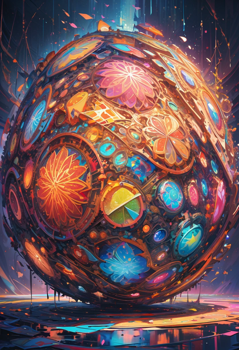 Huge geometric structure, abstraction, Three-dimensional structure, Light penetration, Colorful gradient, Surrealism, HD rendering, Seamless integration,Super detailed, high dynamic range, professional, bright colors, studio lighting,(((masterpiece))), ((best quality)), ((intricate details)), ((surreal))(8K)