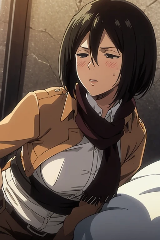 ((highest quality)), ((masterpiece)), (become familiar with), perfect face,plan,humiliating,to be tied up,gasp,tits,bed,sleep,open your eyes,sweaty,blush、good,whole body