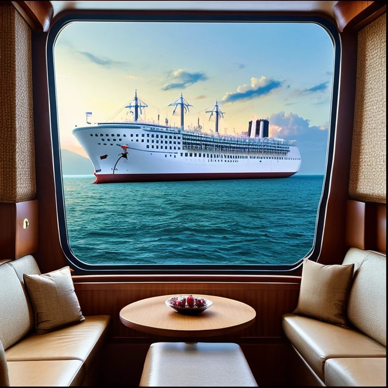 Large passenger ship, luxury liner, scenery