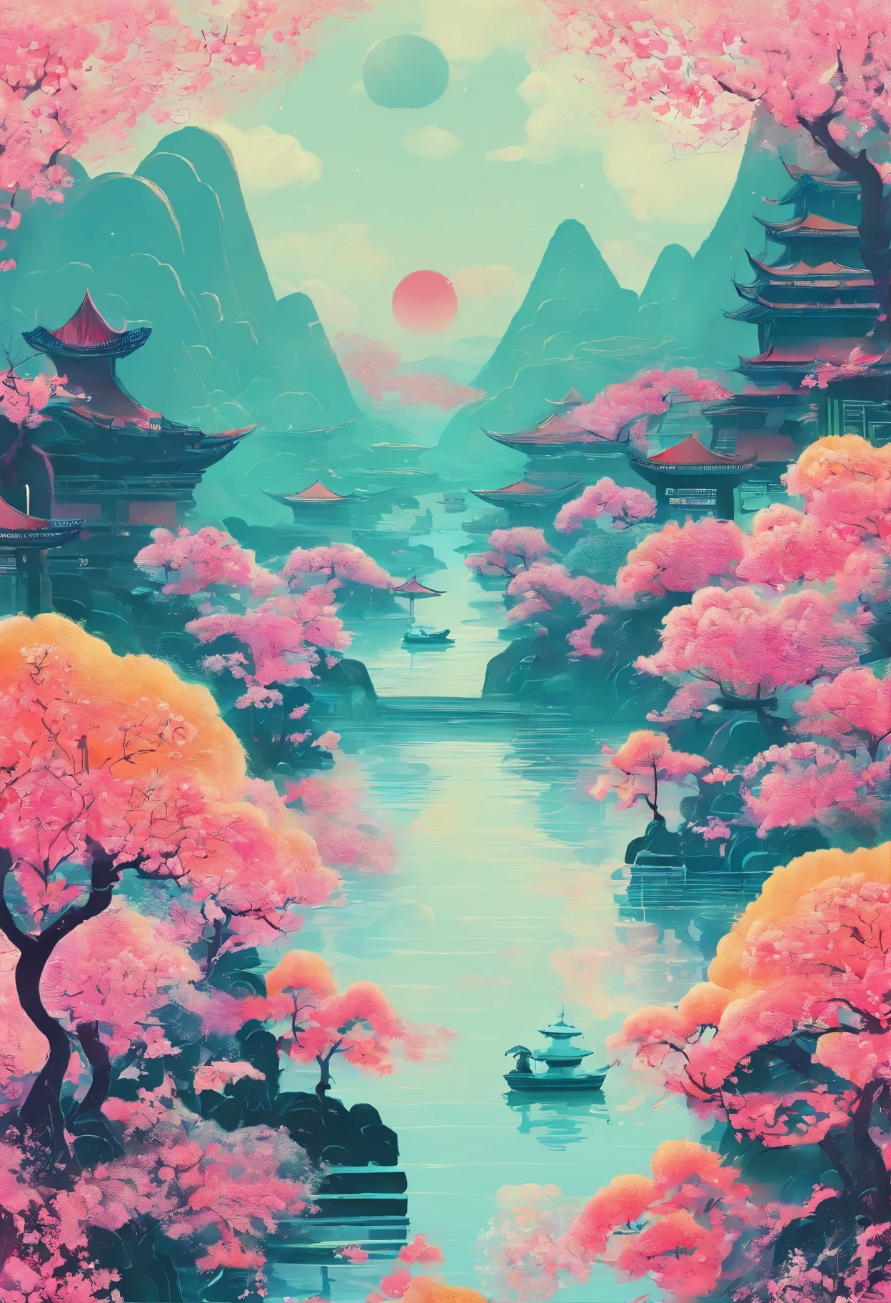 (spring rain,Chinese style:1.1,artistic,conceptual,tonalism,constructivism,soft colors,serene atmosphere), (best quality,highres,ultra-detailed:1.2),raindrops,dew,delicate petals,blooming flowers,freshness of the air, (transient,mysterious,illusion:0.9),subtle light and shadow,ethereal beauty,calligraphy strokes,organic forms,harmonious composition, (blissful,magical,peaceful:1.1),bamboo grove,silhouette of mountains in the distance,rippling water,rain-soaked path, (rhythmic,patterned,symbolic),traditional elements,faint scent of incense,serenity in motion,graceful gestures