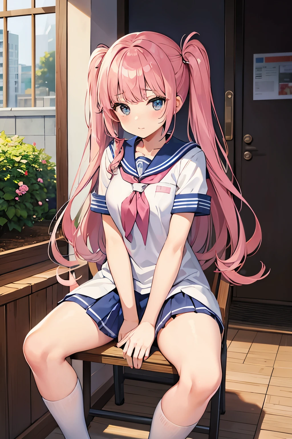 A pink-haired high school girl in a sailor uniform receives a vaccination、A man grabs your arm、Take the syringe and stick it into your upper arm.。.