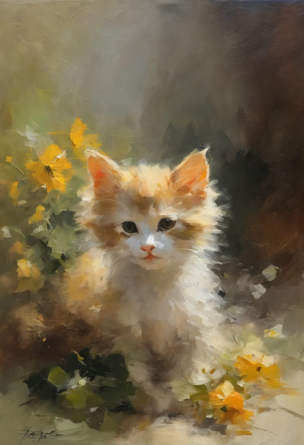 masterpiece、highest quality、morning、A kitten、