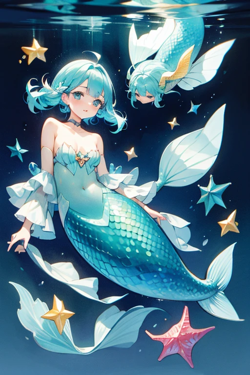 mermaid、3×3、cute