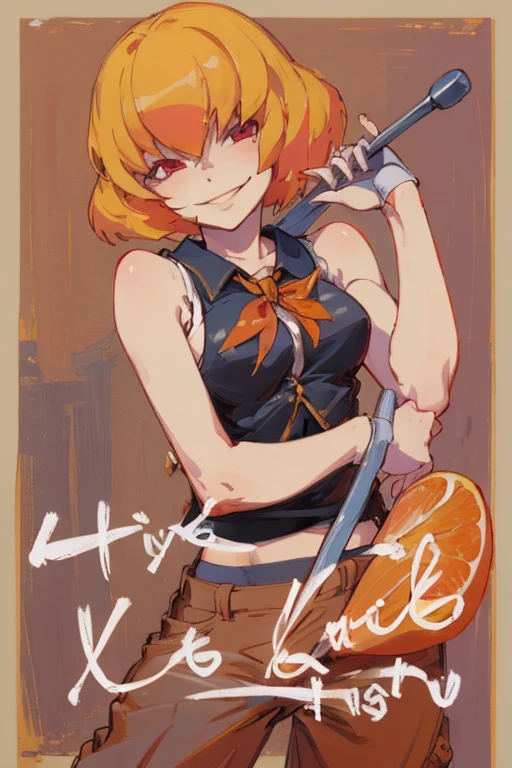 ((highest quality)), ((masterpiece)), (be familiar with),Clementine,Overload,nsfw,Sleeveless shirt,pants,Bewitching Smile
