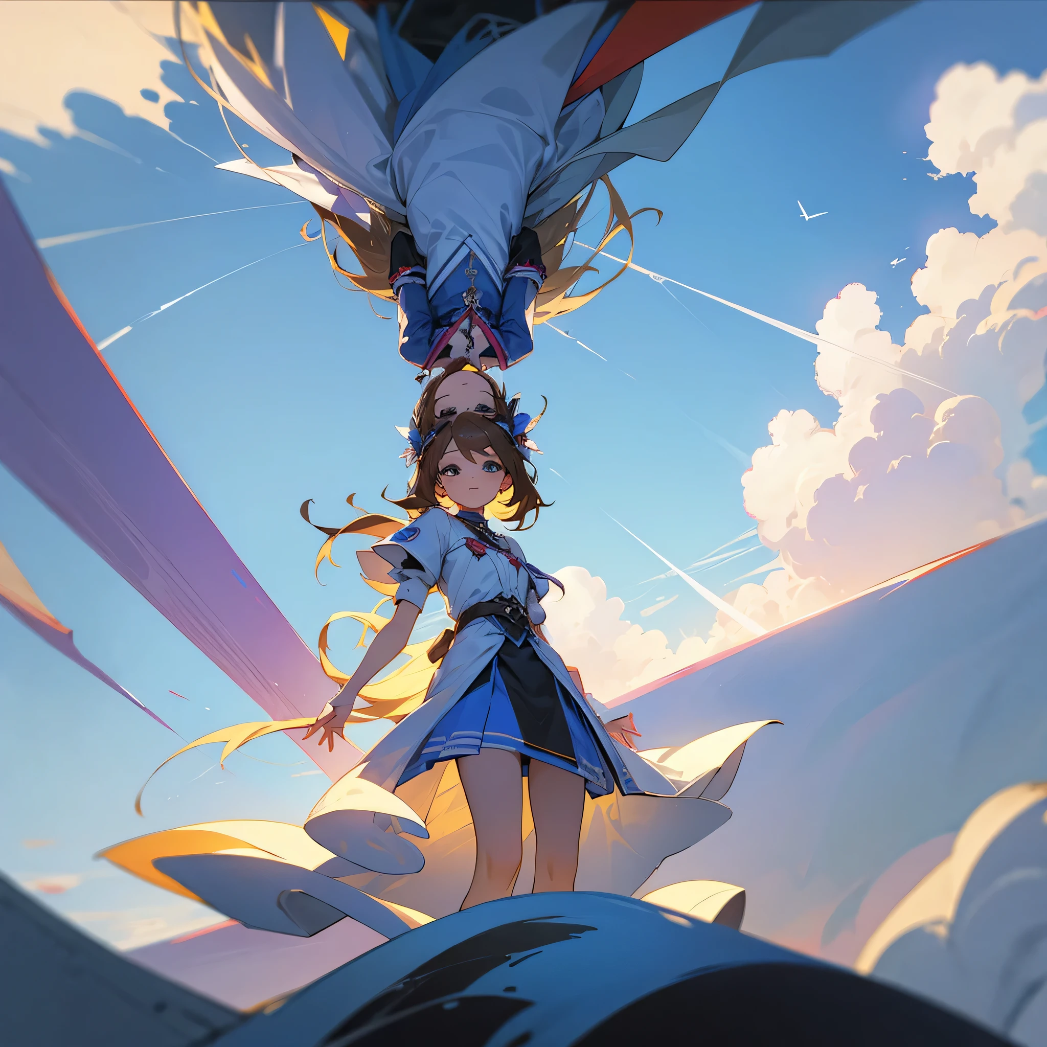 Twin beautiful girls descended from the sky
