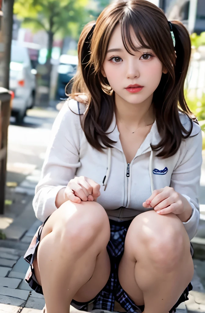 1 beautiful young girl, very beautiful detailed face, smile shyly, deep cleavage:0.8), (oversized full zip hoodie), (Gray Tartan Check Pleated Skirt), (knee high boots), (garter belt), (break), (Lift the hem of the skirt with your hands:1.3), (Pull up the skirt with your hands:1.3), (lace panties, show panties), (detailed face:1.2), Symmetrical detailed eyes, high quality, realistic, very detailed CG integrated 8k wallpaper, very detailed, High resolution raw color photos, professional photography, realistic portrait, cinematic light, beautiful, Super detailed, advanced details, (((Bokeh))), Depth of written boundary,Draw so that the crotch cloth of the white underwear is visible..., blonde, twin tails, Japanese , Japanese gal, t高いs open, smile, spread your legs, turned into slime, lying down, squat, I can see your pants, Skirt flip, short skirt, Pants visible from skirt, ace fabric underwear, Japanese sailor suits、The king can see through the ribboned pants'transparent clothes.、Pants fully visible、The clothes are fluffy、My blouse button came off, showing off her panties, Cleavage visible from the blouse,My nipples are transparent, Panties look nice, Underwear with a small area,string panties, Angle from feet, angle from below, Angle looking up from below, micro lingerie,White cotton fabric underwear, show off your crotch, White cotton fabric underwear,