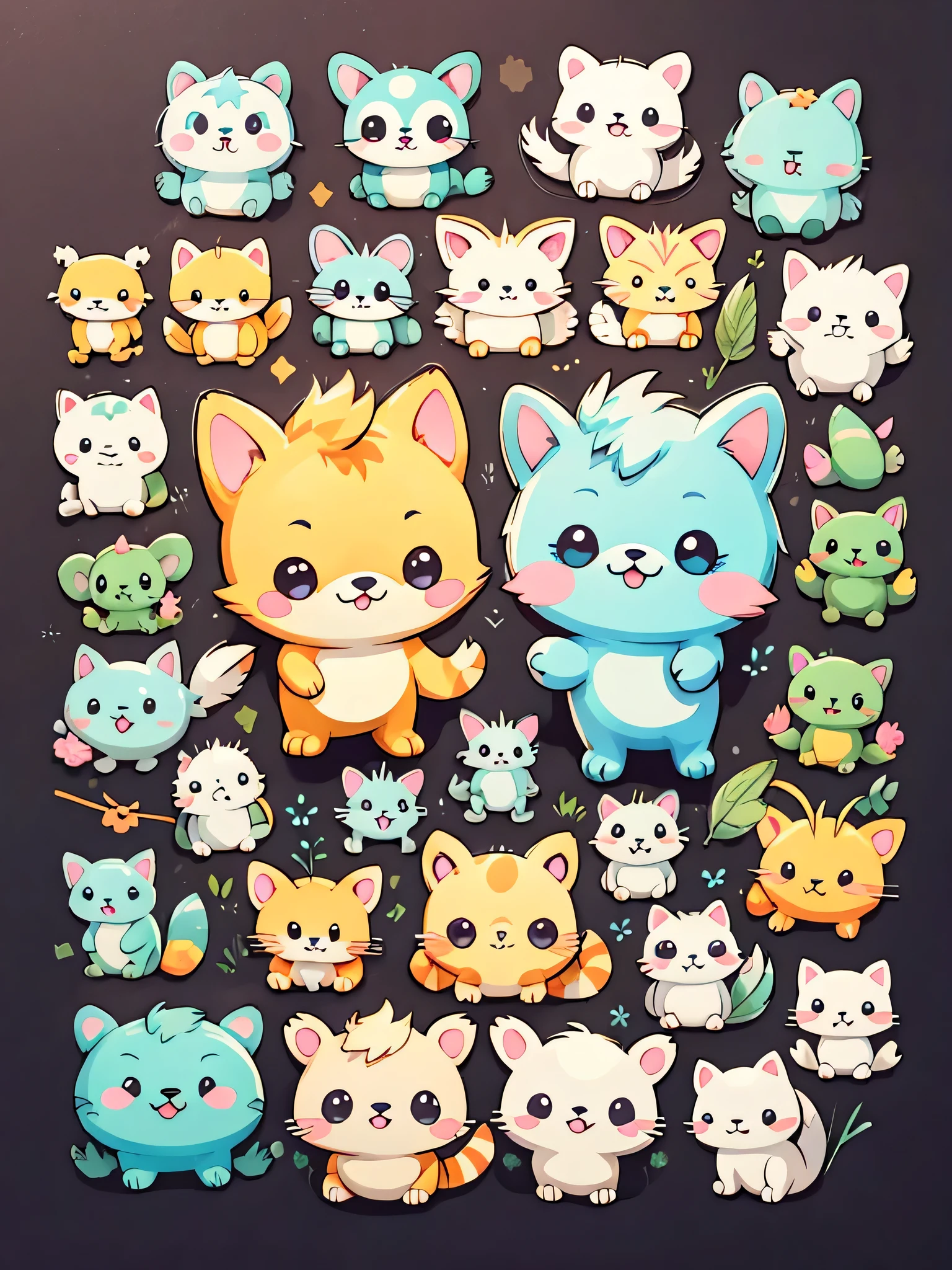 Fujio Akatsuka Style, Kawaii Design, Lots of cute animals