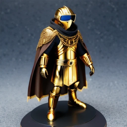 Brilliant Gold Diamond Maya Star（（armor））Copper weapons, Burlap Cloak Mummy Hood Platinum Silk Cyberpunk Light Crossbow Space Station 1:60 miniature models, illustration, Side view, (Side view), Wear gold-rimmed reflective sunglasses, Carrying future weapons, very happy, Side view, whole body, 3d, (nautilus) octane rendering, perfect appearance, Collagen protein（（（Isometric art）））