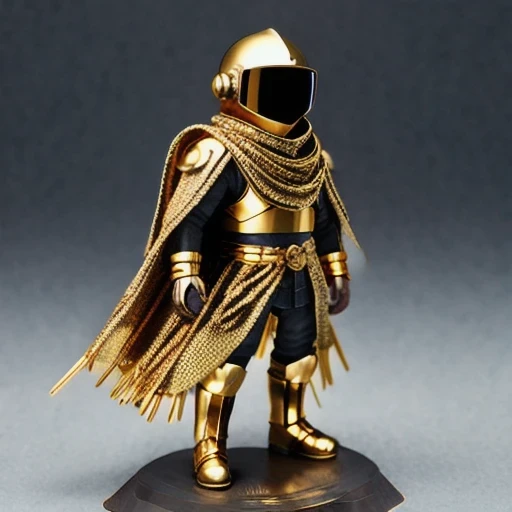 Brilliant Gold Diamond Maya Star((armor))Copper weapons, Burlap Cloak Mummy Hood Platinum Silk Cyberpunk Light Crossbow Space Station 1:60 miniature models, illustration, Side view, (Side view), Wear gold-rimmed reflective sunglasses, Carrying future weapons, very happy, Side view, whole body, 3d, (nautilus) octane rendering, perfect appearance, Collagen protein(((Isometric art)))