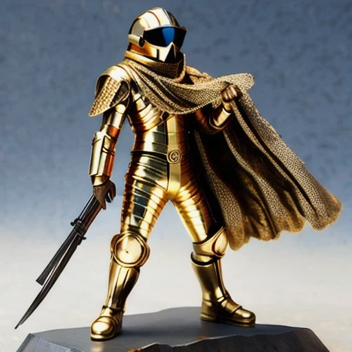 Brilliant Gold Diamond Maya Star((armor))Copper weapons, Burlap Cloak Mummy Hood Platinum Silk Cyberpunk Light Crossbow Space Station 1:60 miniature models, illustration, Side view, (Side view), Wear gold-rimmed reflective sunglasses, Carrying future weapons, very happy, Side view, whole body, 3d, (nautilus) octane rendering, perfect appearance, Collagen protein(((Isometric art)))