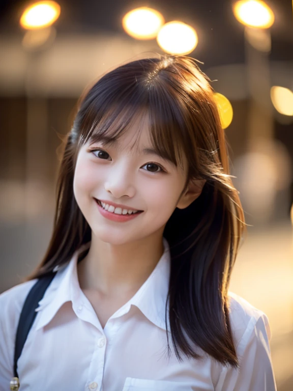 Woman Are standing On The Side Of The Street、young asian woman、beautiful woman pictures、japanese model、with a beautiful young woman、60mm portrait、color photo portrait 4k、soft portrait shot 8k、 girl、smile、(8K、Raw photo、highest quality、masterpiece:1.2)、(realistic、Photoreal:1.37)、Super detailed、
1 girl、cute、alone、beautiful detailed sky、Detailed cafe、night、Are standing、date、(nose becomes red)、(laughter:1.1)、(closed your mouth)、B cup breasts、魅惑的なsmile、nightの遊園地、merry-go-round、professional lighting、Sony α7R4、Zecy 50mm F1.8、
medium breasts、Beautiful eyes in every detail、(collared shirt:1.1)、A bow tie、Hort Hair:1.2)、floating hair、smile、smile、13 year oldail,