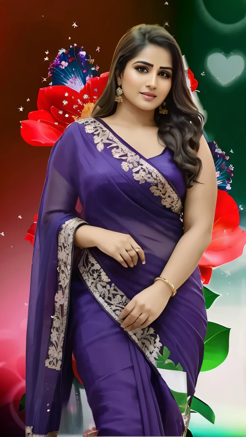 a close up of a woman in a purple sari, lovely woman, with lovely look, very beautiful enga style, attractive girl, very attractive and beautiful, attractive feminine curves, indian, attractive and beautiful, traditional beauty, very beautiful girl, very beautiful woman, very beautiful photo, very very beautiful woman, attractive woman, indian super model, candid picture, with beautiful colors