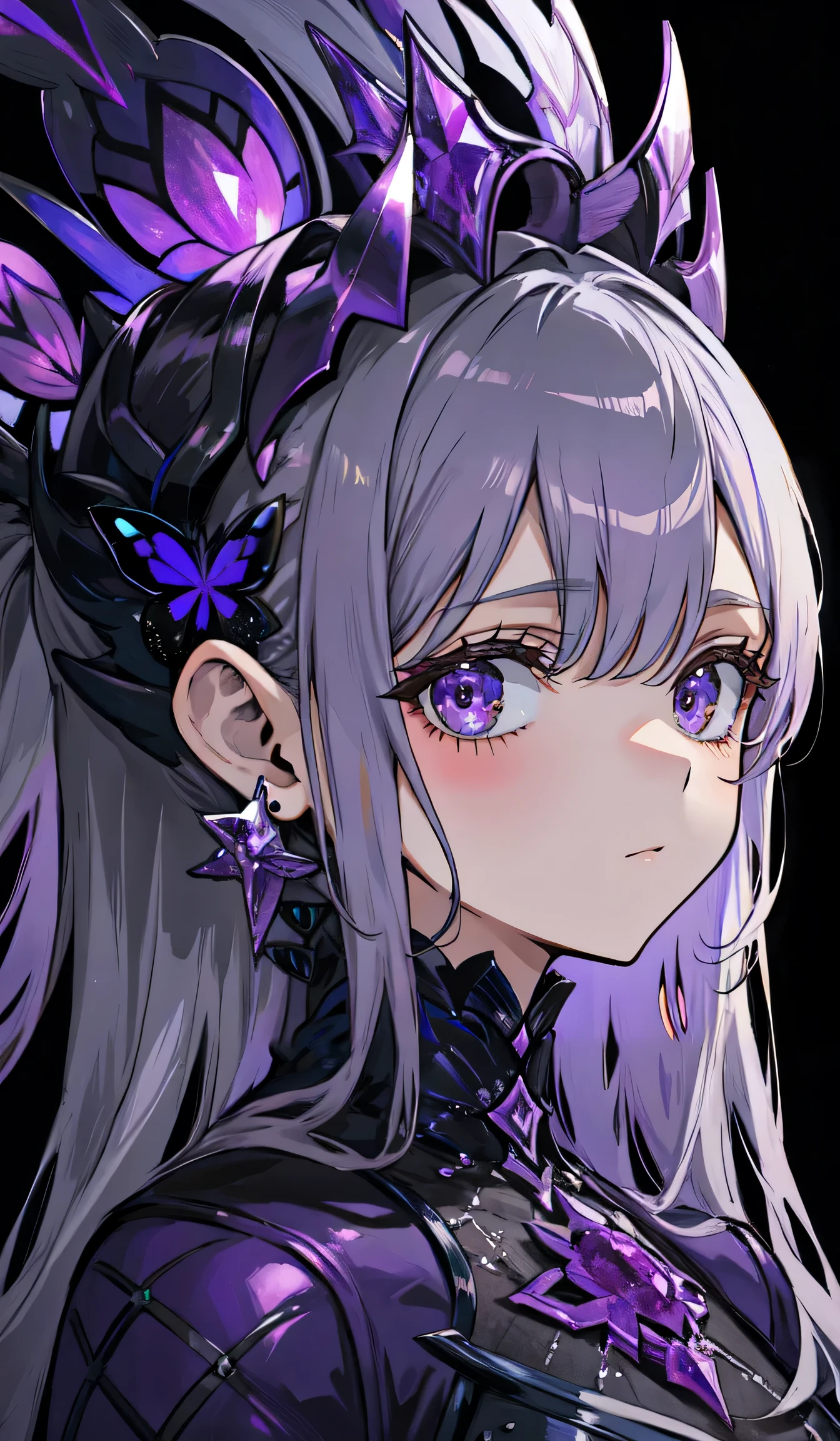 (((purple, Silver, Sparkling)),), Limited palette, contrast, Amazing aesthetics, highest quality, gorgeous artwork