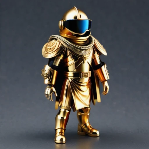 Brilliant Gold Diamond Maya Star((armor))Copper weapons, Burlap Cloak Mummy Hood Platinum Silk Cyberpunk Light Crossbow Space Station 1:60 miniature models, illustration, Side view, (Side view), Wear gold-rimmed reflective sunglasses, Carrying future weapons, very happy, Side view, whole body, 3d, (Jade Sunglasses) octane rendering, perfect appearance, Collagen protein(((Isometric art)))