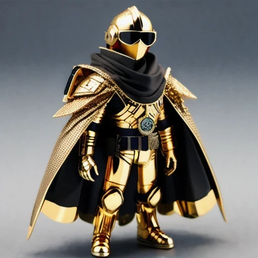 Brilliant Gold Diamond Maya Star((armor))Copper weapons, Burlap Cloak Mummy Hood Platinum Silk Cyberpunk Light Crossbow Space Station 1:60 miniature models, illustration, Side view, (Side view), Wear gold-rimmed reflective sunglasses, Carrying future weapons, very happy, Side view, whole body, 3d, (Black and white checkered glasses) octane rendering, perfect appearance, Collagen protein(((Isometric art)))