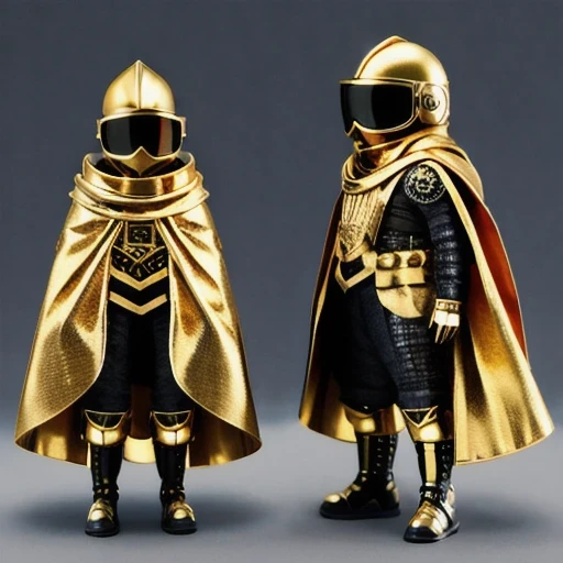 Brilliant Gold Diamond Maya Star（（armor））Copper weapons, Burlap Cloak Mummy Hood Platinum Silk Cyberpunk Light Crossbow Space Station 1:60 miniature models, illustration, Side view, (Side view), Wear gold-rimmed reflective sunglasses, Carrying future weapons, very happy, Side view, whole body, 3d, (Black and white checkered glasses) octane rendering, perfect appearance, Collagen protein（（（Isometric art）））