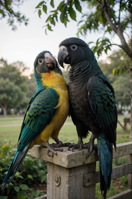 A bird sitting on a parrot