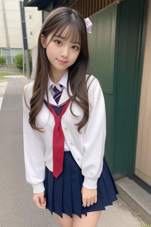 Completely naked、(masterpiece、High level image quality、high quality,8K),(japanese woman、18-year-old、high school girl)、(accurate anatomy,beautiful limbs)、, Put your hands in front of your feet, place both feet in the circle of the hands, pretty embarrassing, white panties:1.5, beautiful feet, Tight Skirt,Are standing ,school zone ,early summer , , , paved, Raw photo, , 最high quality, ultra high resolution, beautiful face details, real human skin, gentle expression, Front view, angle from below, long hair, realistic, realistic, cute, short, average, cutehigh school girl, (japanese uniform, Wearing Japanese school uniform), surreal high school girl, Full body Esbian,