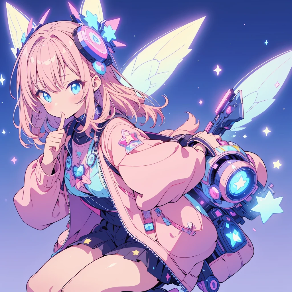 Star Fairy、cyber punk、simple background、kawaiitech