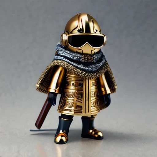 Brilliant Gold Diamond Maya Star（（Rosewood））Copper weapons, Burlap Cloak Mummy Hood Platinum Silk Cyberpunk Light Crossbow Space Station 1:60 miniature models, illustration, Side view, (Side view), Wear gold-rimmed reflective sunglasses, Carrying future weapons, very happy, Side view, whole body, 3d, (Black and white checkered glasses) octane rendering, perfect appearance, Collagen protein（（（denim）））