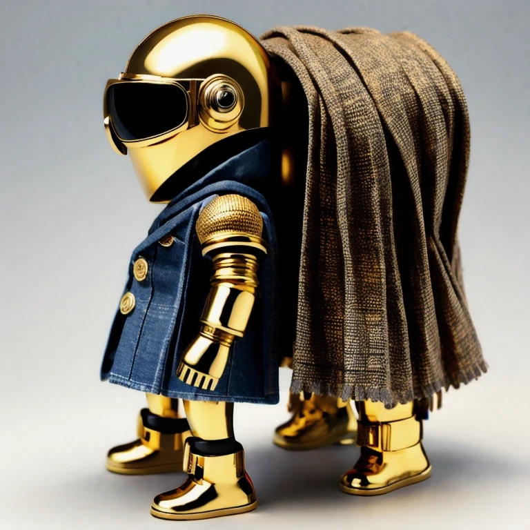 Brilliant Gold Diamond Maya Star((Rosewood))Copper weapons, Burlap Cloak Mummy Hood Platinum Silk Cyberpunk Light Crossbow Space Station 1:60 miniature models, illustration, Side view, (Side view), Wear gold-rimmed reflective sunglasses, Carrying future weapons, very happy, Side view, whole body, 3d, (Black and white checkered glasses) octane rendering, perfect appearance, Collagen protein(((denim)))